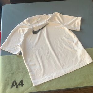 Nike White Tee with Black Logo DriFit